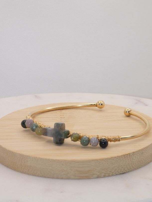 Jonc Dream en agate indienne pierre naturelle — Made of Dreams par Eva bijoux faits main