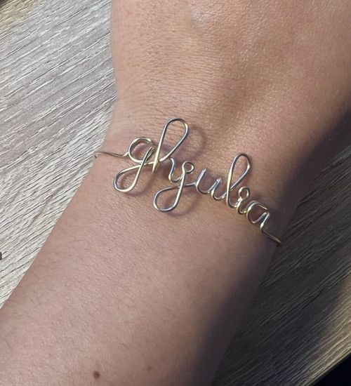Jonc personnalisé prénom écrit en gold filled 14 carats — Made of Dreams par Eva